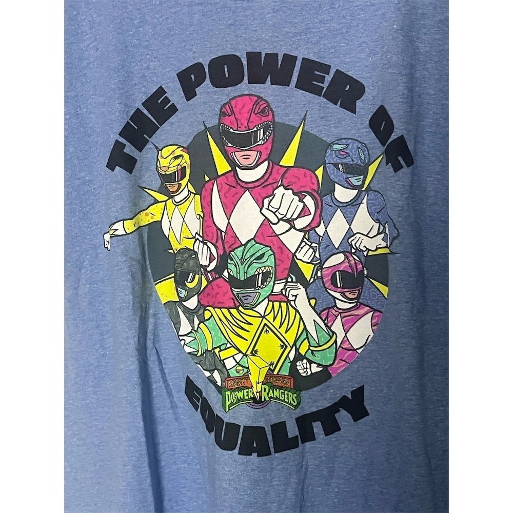 Power Rangers T-Shirt Mens M Blue Heather Graphic‎ The Power of Equality